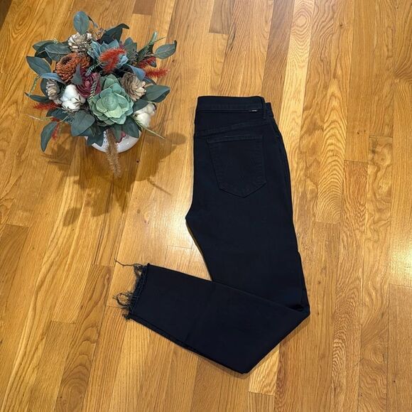 Mother Stunner Zip Ankle Step Fray Not Guilty Women's Black Jeans-31-Excellent - Picture 6 of 16